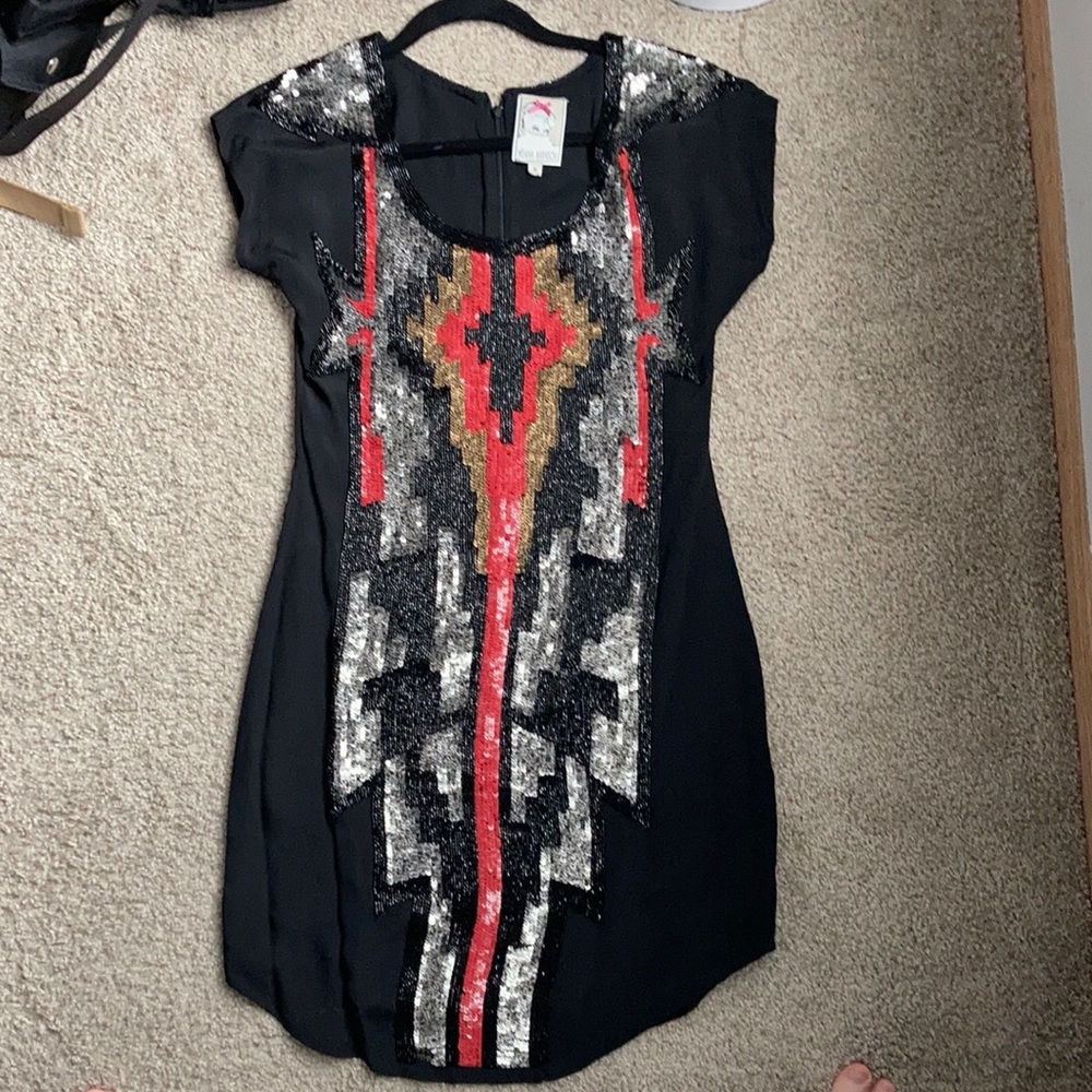 Yoana Baraschi Aztec beaded and sequin dress